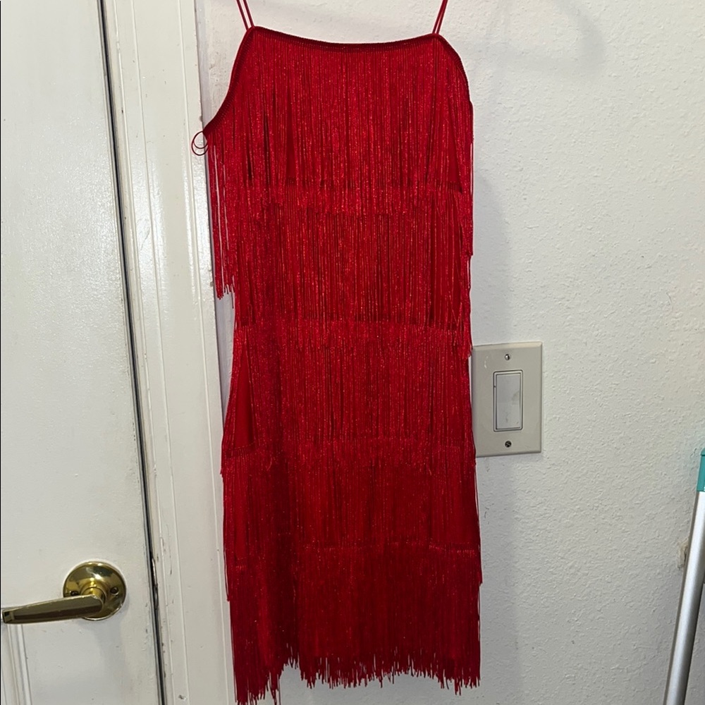 Red Fringe Dress